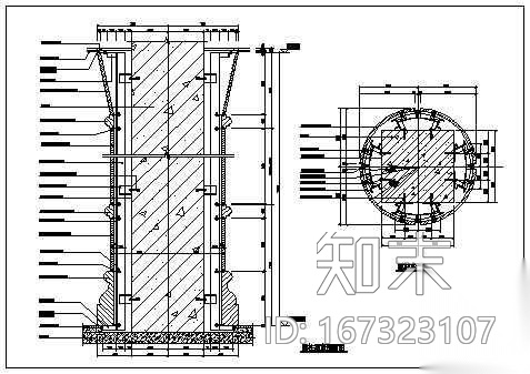 干挂石材方柱变圆柱节点施工图下载【ID:167323107】