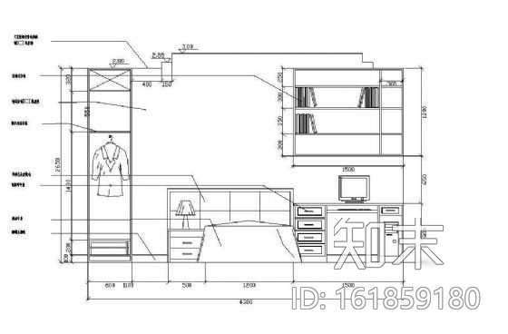 床头墙面立面图块cad施工图下载【ID:161859180】