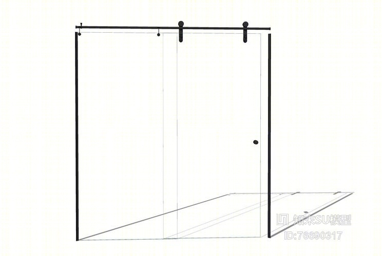 浴室玻璃门SU模型下载【ID:76690317】