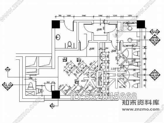 施工图大连知名酒店公共卫生间室内装修图施工图下载【ID:532045668】