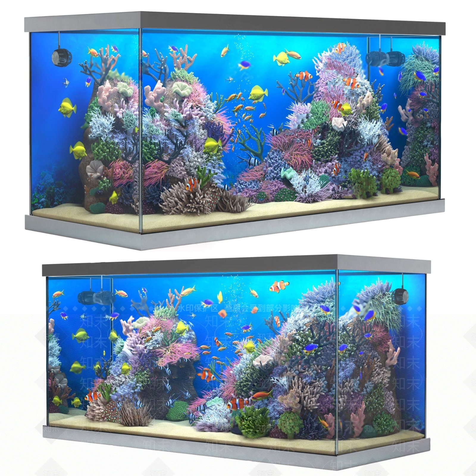 现代水族鱼缸3D模型下载【ID:1107405667】
