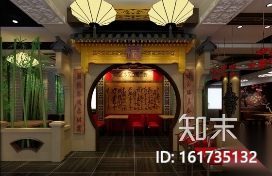 中式风格鱼馆装修工程CAD施工图（含效果图）cad施工图下载【ID:161735132】