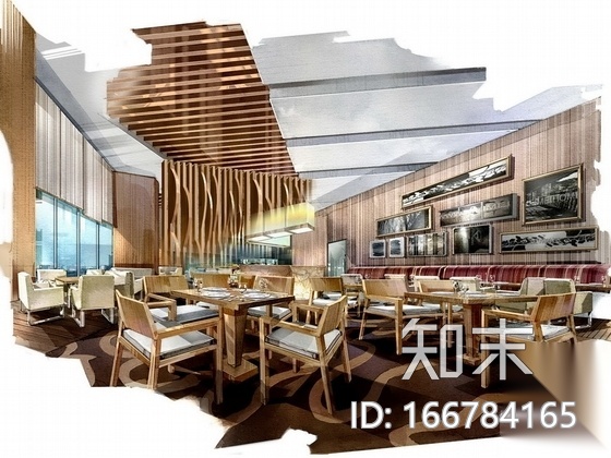 [广东]高档商务酒店全日制餐厅装修施工图（含效果）cad施工图下载【ID:166784165】