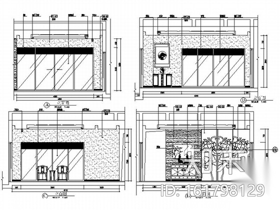 [江苏]低密度住宅小区独栋新中式两层别墅装修施工图cad施工图下载【ID:161798129】