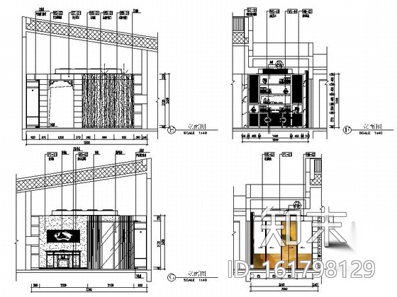 [江苏]低密度住宅小区独栋新中式两层别墅装修施工图cad施工图下载【ID:161798129】