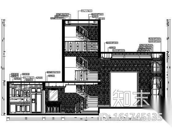 [浙江]三层双拼别墅室内装修图cad施工图下载【ID:161745135】