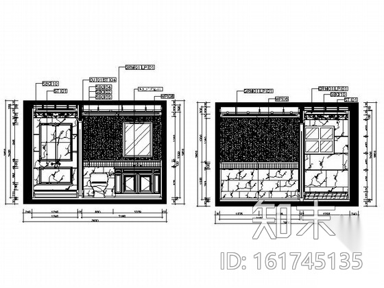 [浙江]三层双拼别墅室内装修图cad施工图下载【ID:161745135】