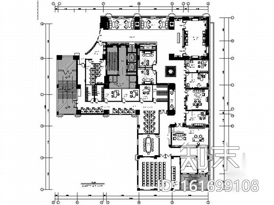 [郑州]精品现代风格全国连锁金融机构营业厅办公室装修施...cad施工图下载【ID:161699108】