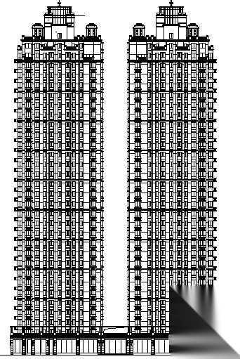 新古典风格三十一层住宅建筑施工图cad施工图下载【ID:149846124】