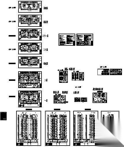 新古典风格三十一层住宅建筑施工图cad施工图下载【ID:149846124】