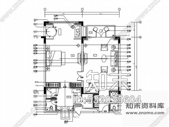 施工图广东豪华文化主题酒店行政套房装修CAD竣工图施工图下载【ID:532035604】