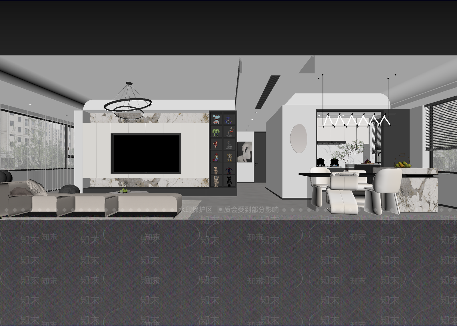 现代客餐厅3D模型下载【ID:1215079651】