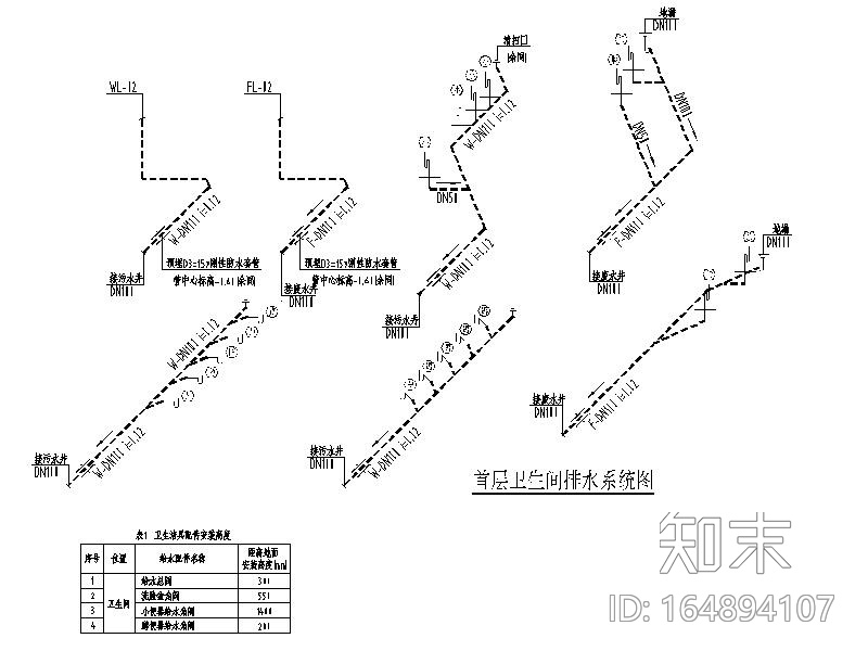 某学院综合实训楼卫生间大样图CAD施工图下载【ID:164894107】