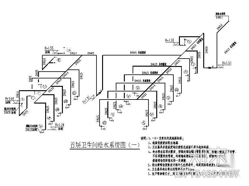 某学院综合实训楼卫生间大样图CAD施工图下载【ID:164894107】