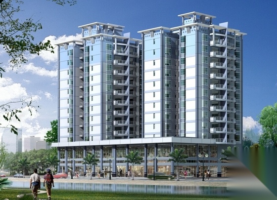 [深圳]12层欧式风格住宅楼设计施工图（含效果图）cad施工图下载【ID:166198152】