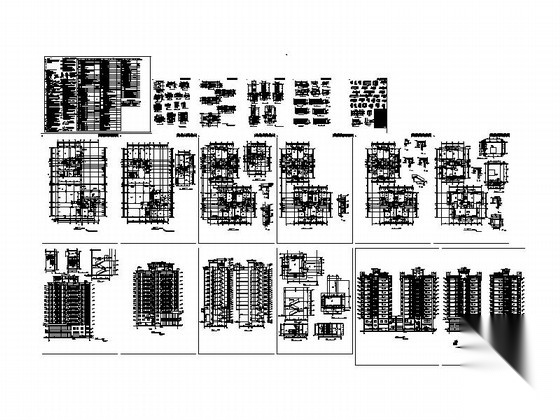 [深圳]12层欧式风格住宅楼设计施工图（含效果图）cad施工图下载【ID:166198152】