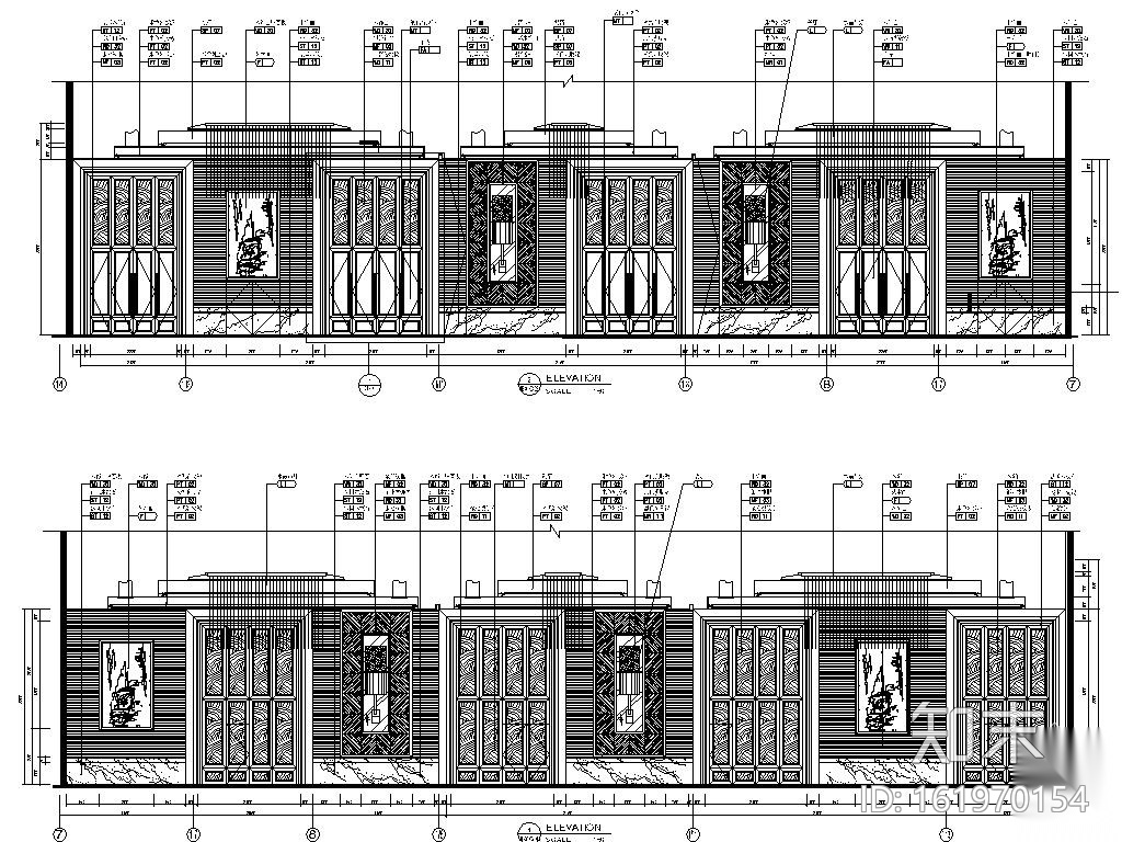 [哈尔滨]五星级豪华商务型酒店施工图（含实景）cad施工图下载【ID:161970154】