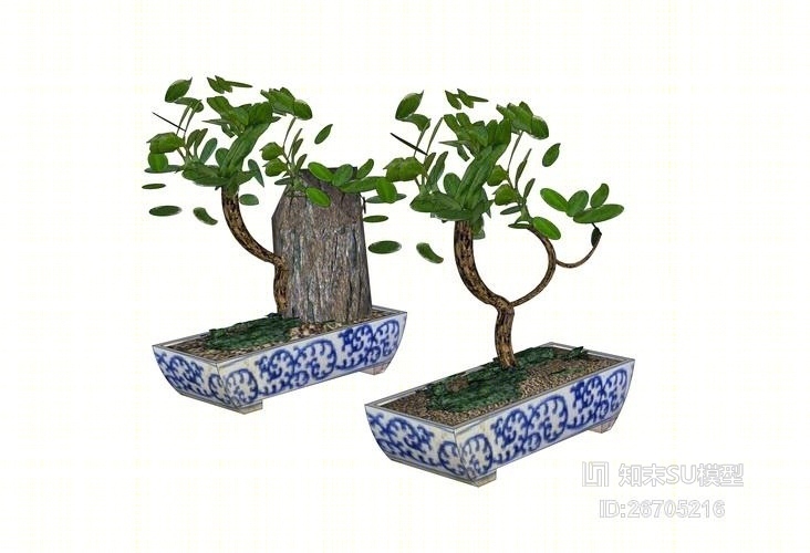 精品免费中式盆栽SU模型下载【ID:26705216】