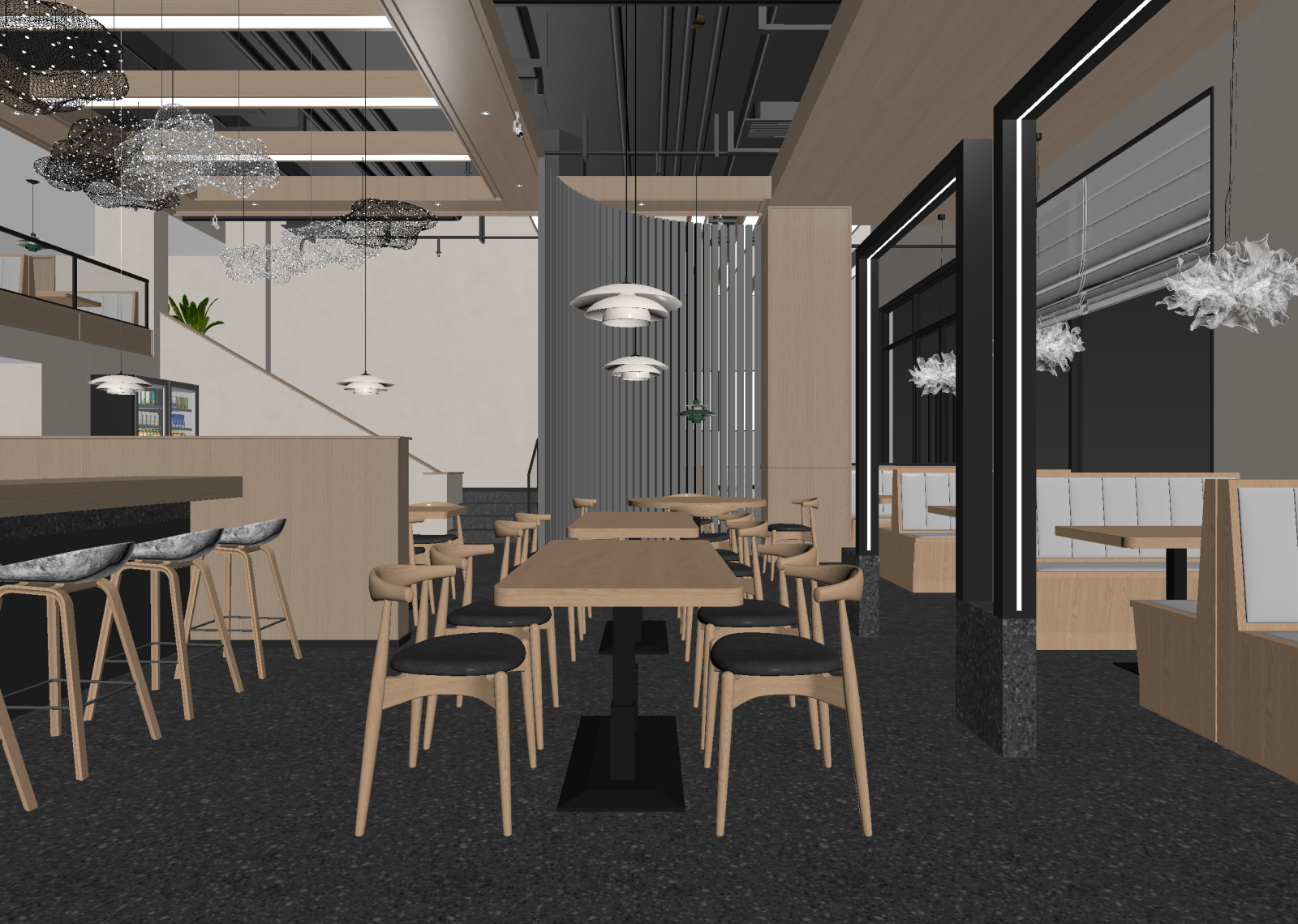 现代咖啡厅3D模型下载【ID:1214632502】