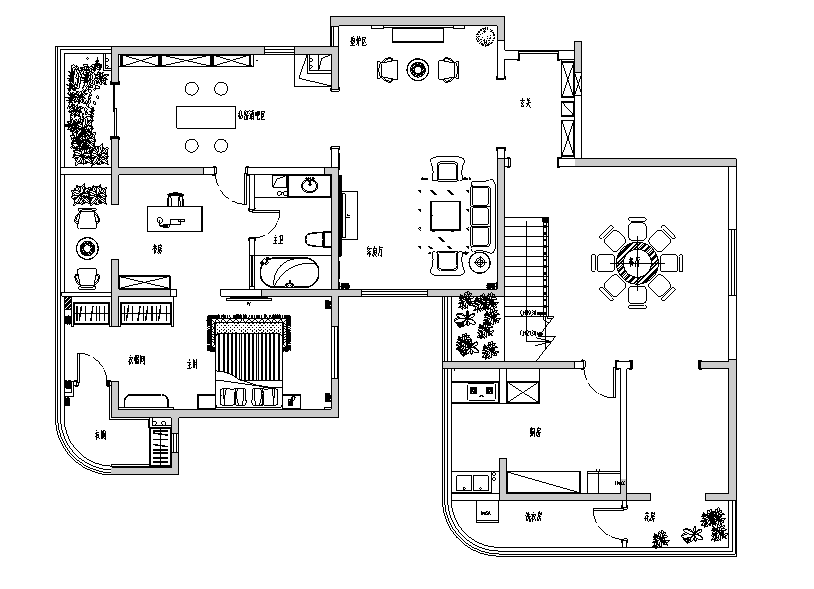 唯美意境空间别墅设计施工图（附效果图）cad施工图下载【ID:161770147】