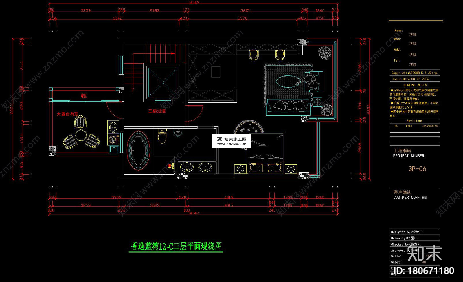 新中式风格别墅全套CAD施工图，CAD建筑图纸免费下载cad施工图下载【ID:180671180】