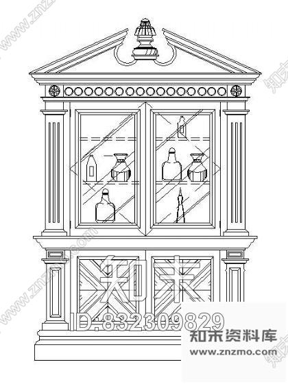 图块/节点欧式酒柜Ⅰcad施工图下载【ID:832309829】