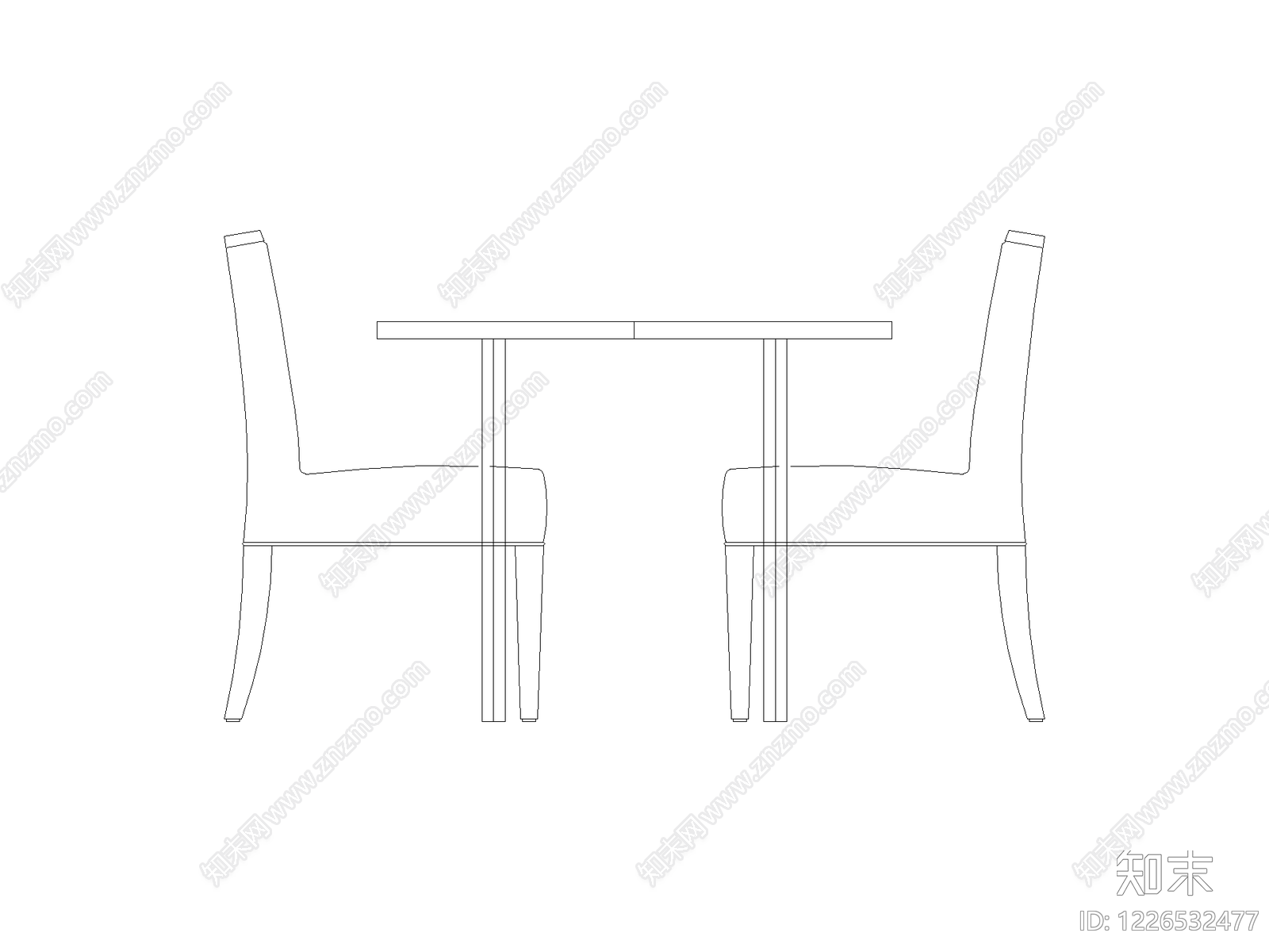 现代桌椅CAD图纸