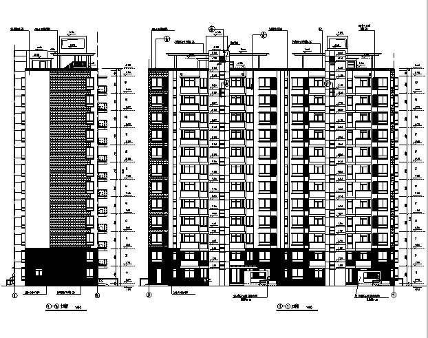 [合集]3套华东院设计住宅建筑施工图cad施工图下载【ID:166233180】