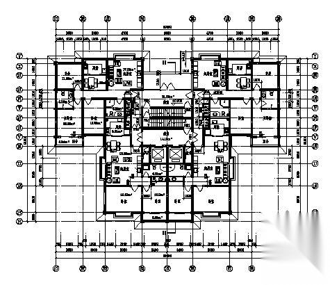 青岛某花园小区高层塔式住宅建筑方案图(1#2#楼)施工图下载【ID:149844118】