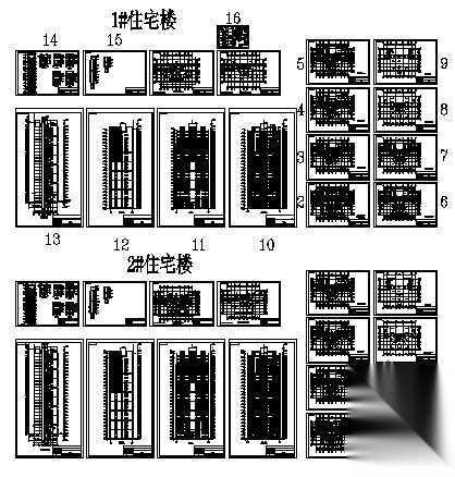 青岛某花园小区高层塔式住宅建筑方案图(1#2#楼)施工图下载【ID:149844118】