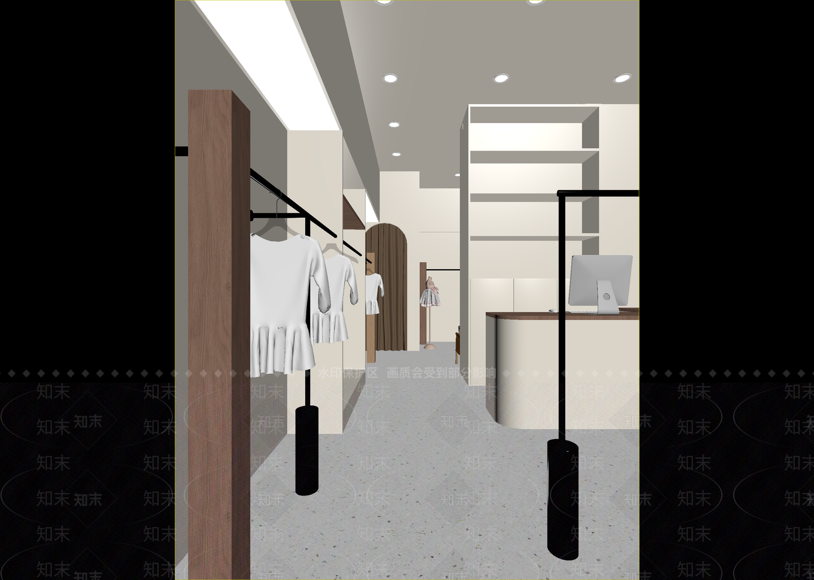 现代服装店3D模型下载【ID:1214663277】