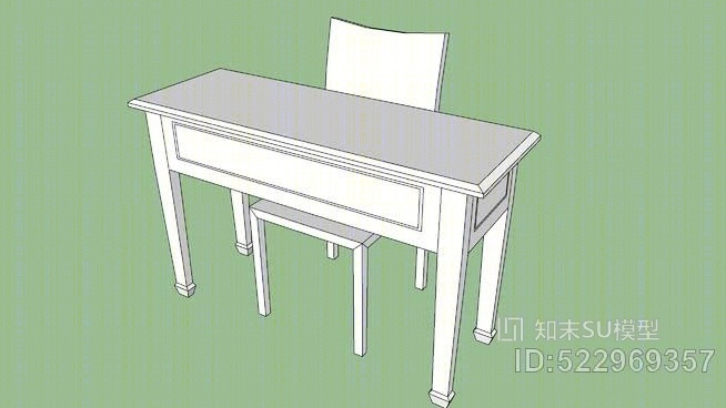 书桌和椅子SU模型下载【ID:522969357】