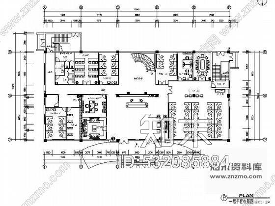 施工图江苏三层科技公司办公楼室内装修图cad施工图下载【ID:532085884】