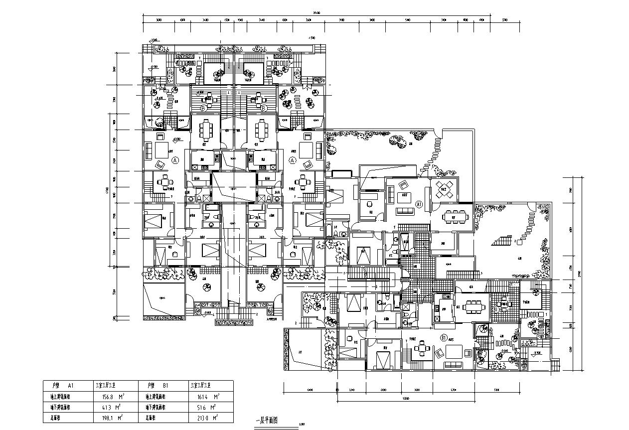 [浙江]小高层及花园式洋房建筑施工图（含商业）施工图下载【ID:167916108】