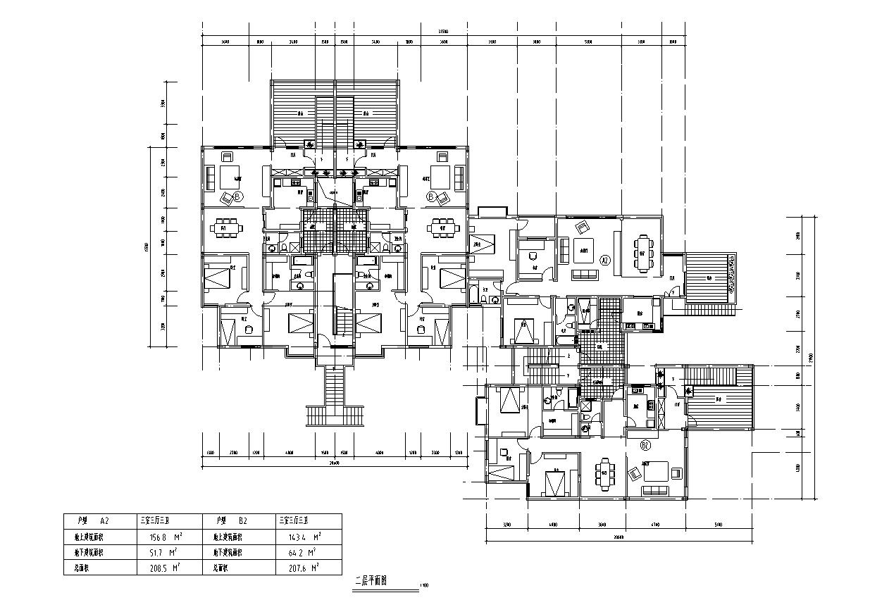 [浙江]小高层及花园式洋房建筑施工图（含商业）施工图下载【ID:167916108】