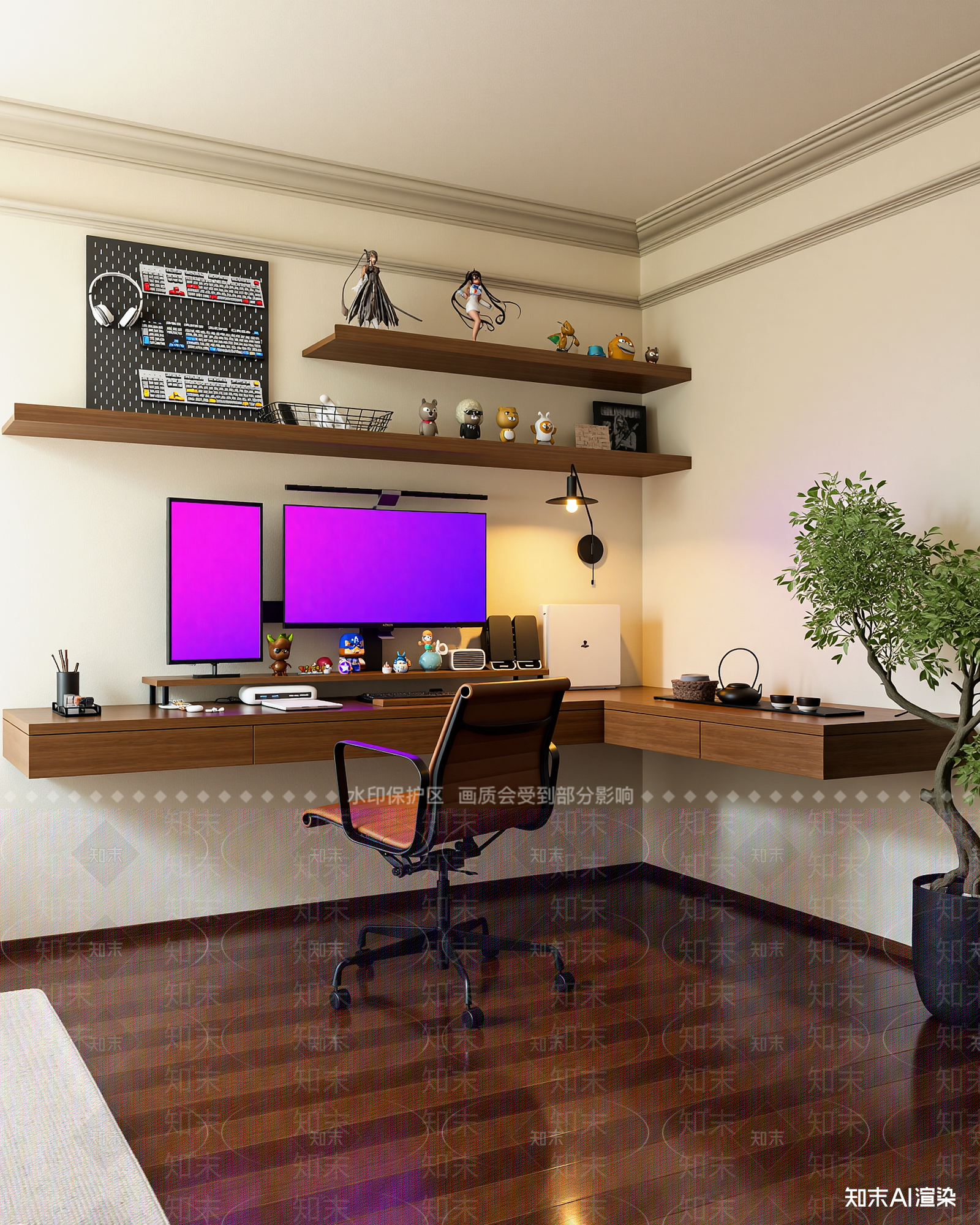 现代书房3D模型下载【ID:1215922935】