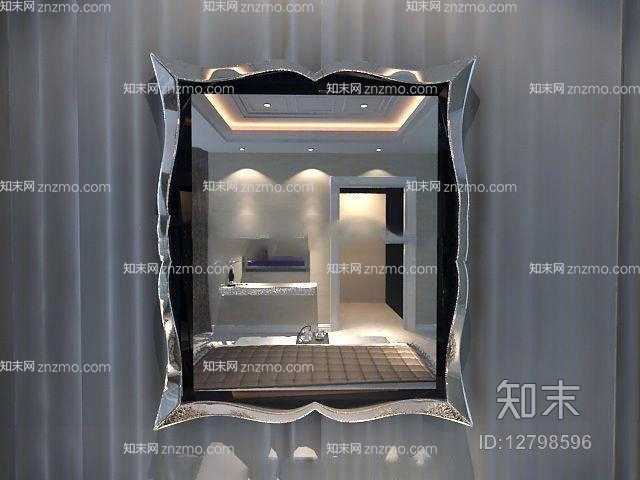 玻璃镜子墙饰3D模型下载【ID:12798596】