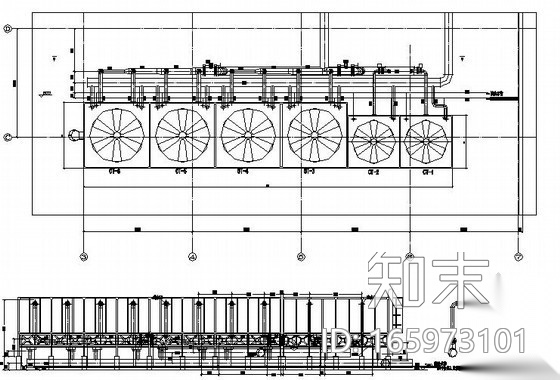 大型制冷机房及冷却塔设计施工图cad施工图下载【ID:165973101】