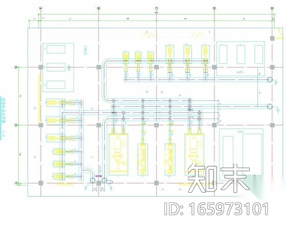 大型制冷机房及冷却塔设计施工图cad施工图下载【ID:165973101】