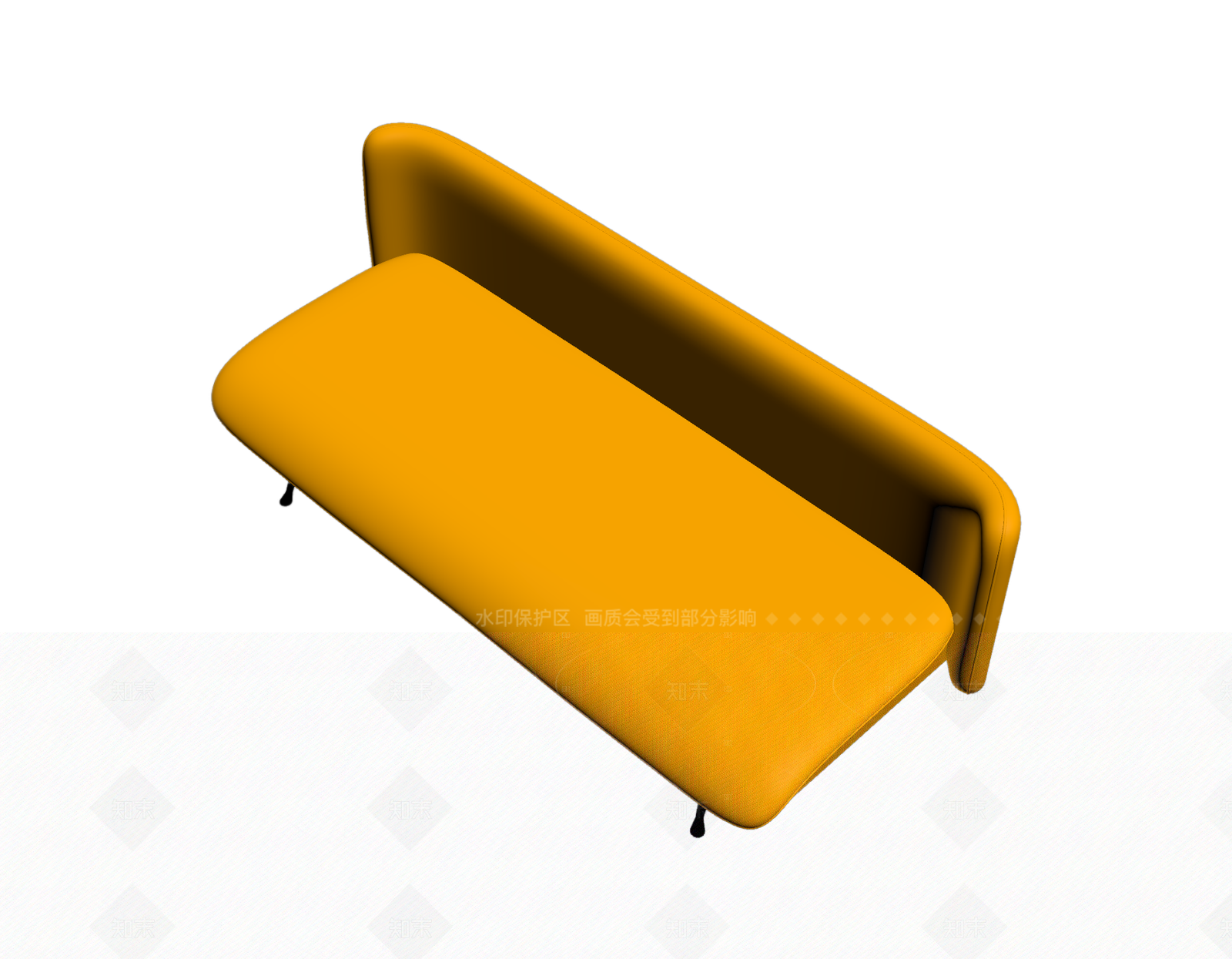 黄色简约沙发3D模型下载【ID:1206189360】