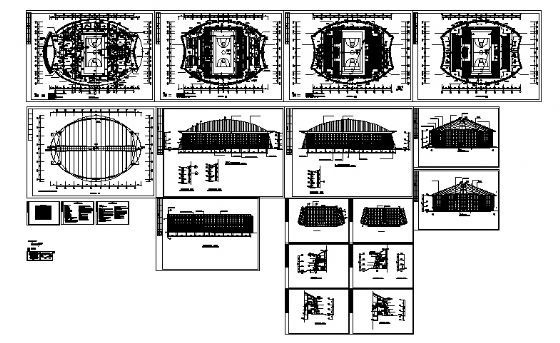 [重庆市梁平县]某体育馆建筑幕墙施工图图施工图下载【ID:166068131】