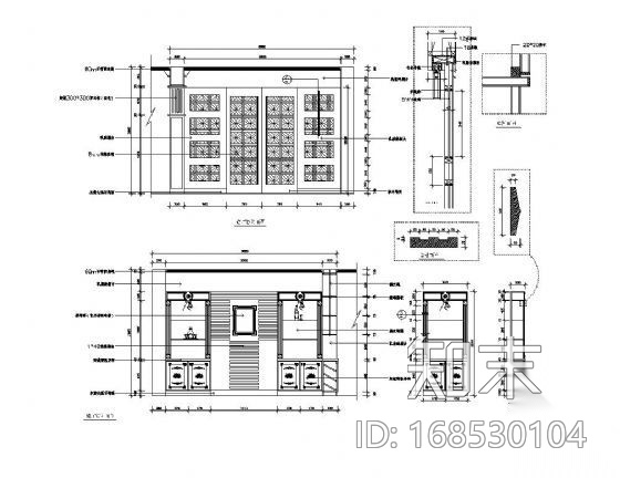 欧式餐包装饰墙详图cad施工图下载【ID:168530104】