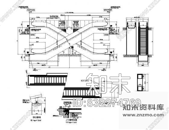 图块/节点自动扶梯详图大样Ⅱcad施工图下载【ID:832274769】