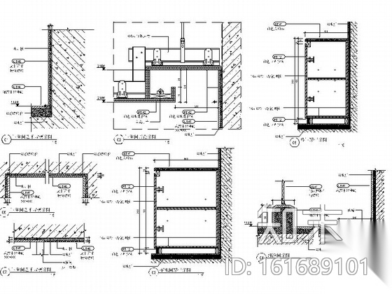 [南京]新城核心区综合性高档现代展厅装修施工图cad施工图下载【ID:161689101】
