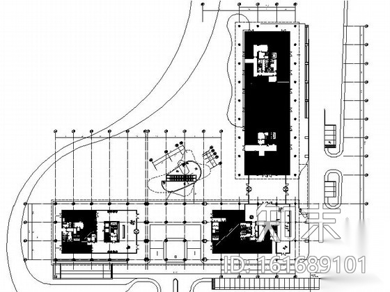 [南京]新城核心区综合性高档现代展厅装修施工图cad施工图下载【ID:161689101】