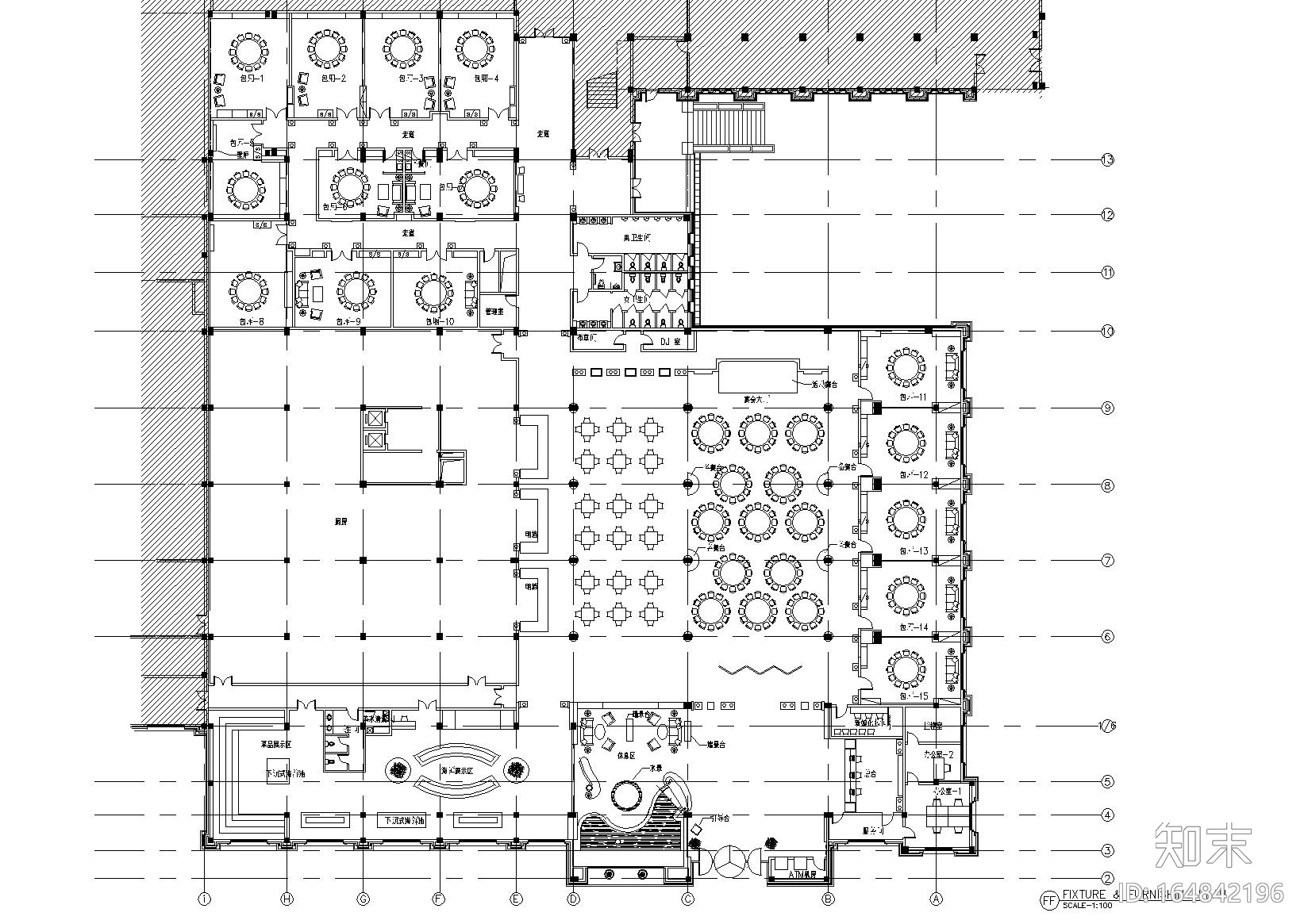 [安徽]芜湖碧桂园酒店餐饮区设计全套施工图施工图下载【ID:164842196】