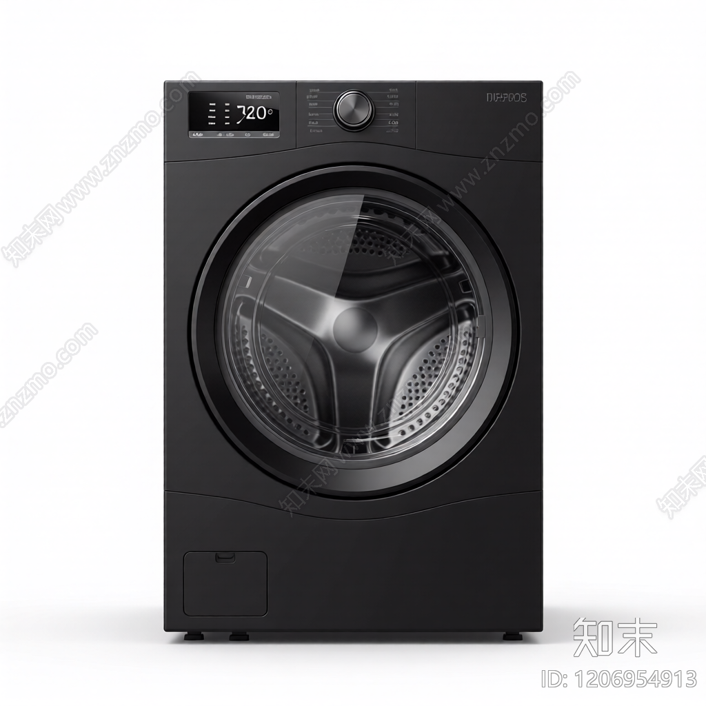 黑色滚筒洗衣机3D模型下载【ID:1206954913】