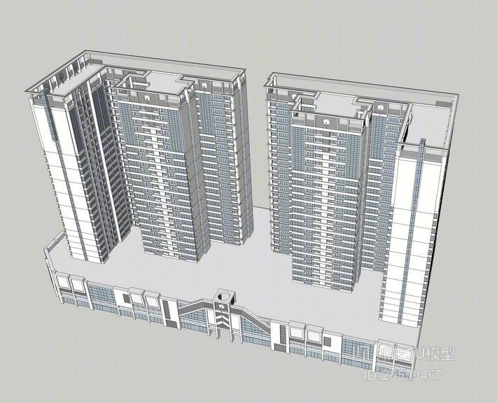 斯达住宅SU模型下载【ID:26559467】