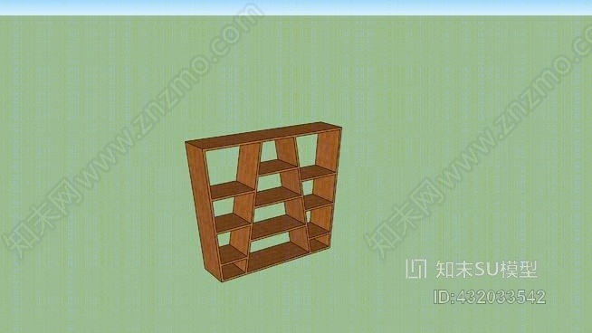 木书架SU模型下载【ID:432033542】
