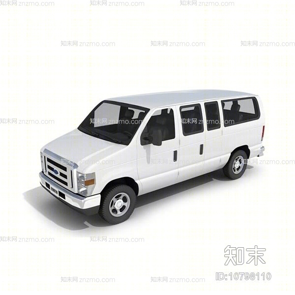 白色面包车3D模型下载【ID:10798110】